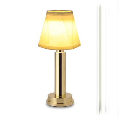 Vintage Flare – Lampe de Table en Aluminium avec Abat-Jour en Tissu
