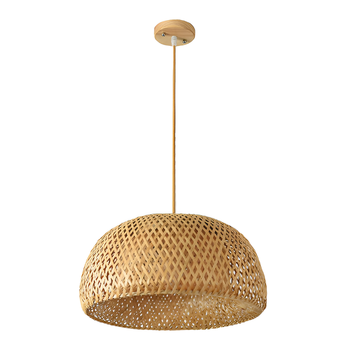 Dômea | Handgevlochten rotan en bamboe hanglamp Dôme