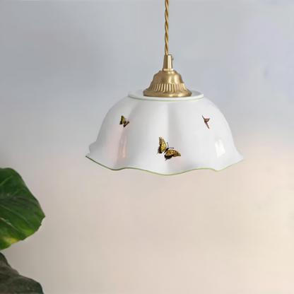 Papillona | Keramische hanglamp met gesculpteerde vlinder – Zacht LED-licht