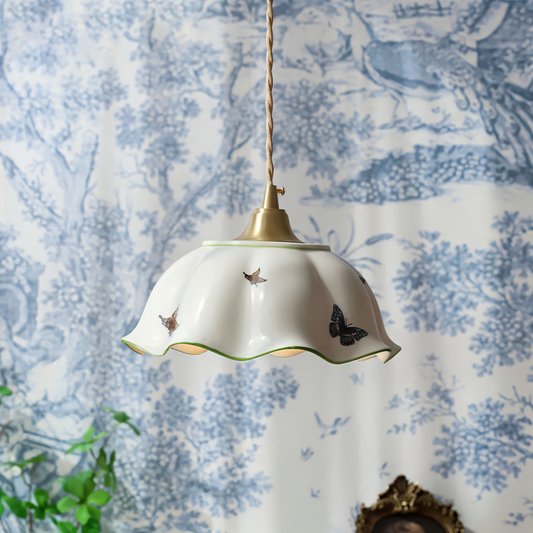 Papillona | Keramische hanglamp met gesculpteerde vlinder – Zacht LED-licht