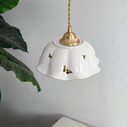 Papillona | Keramische hanglamp met gesculpteerde vlinder – Zacht LED-licht