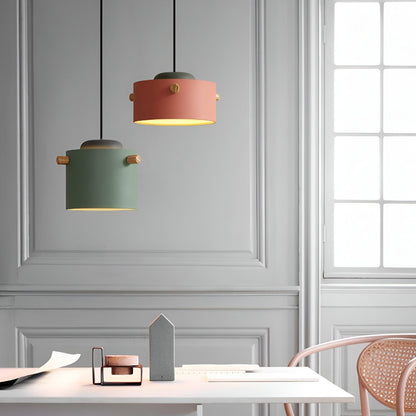 Nordylo | Suspension Cylindrique en Bois & Métal – Style Scandinave Coloré