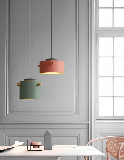 Nordylo | Suspension Cylindrique en Bois & Métal – Style Scandinave Coloré