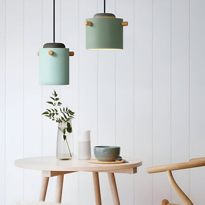Nordylo | Suspension Cylindrique en Bois & Métal – Style Scandinave Coloré