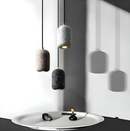 Bétonia | Noordse hanglamp van cement en glas – geïntegreerd LED-licht
