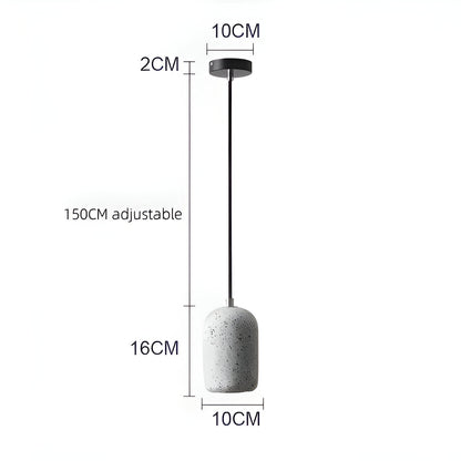 Bétonia | Noordse hanglamp van cement en glas – geïntegreerd LED-licht