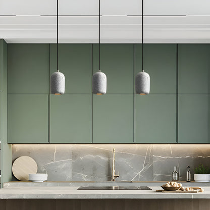 Bétonia | Noordse hanglamp van cement en glas – geïntegreerd LED-licht