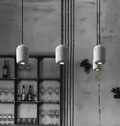Bétonia | Noordse hanglamp van cement en glas – geïntegreerd LED-licht