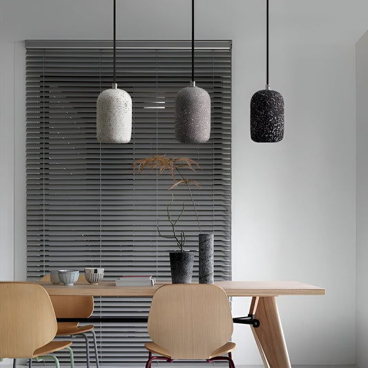 Bétonia | Noordse hanglamp van cement en glas – geïntegreerd LED-licht