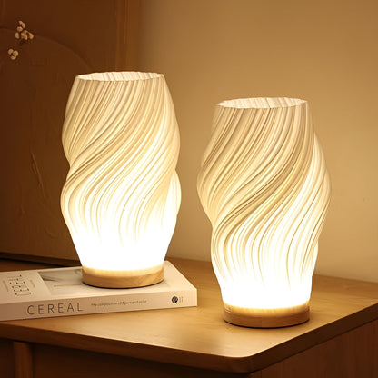 ÉclatVague – Moderne 3D-golflamp met elegant metalen voet