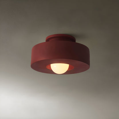 Lunava | Semi-inbouwplafondlamp van hars en glas
