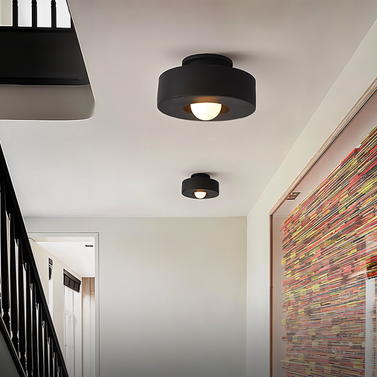 Lunava | Semi-inbouwplafondlamp van hars en glas