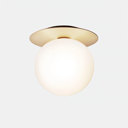 Lustrava | LED-plafondlamp met matte en heldere kristallen bol