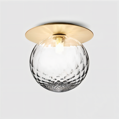 Lustrava | LED-plafondlamp met matte en heldere kristallen bol