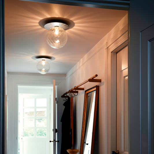 Lustrava | LED-plafondlamp met matte en heldere kristallen bol