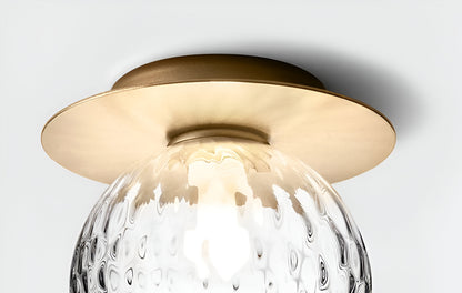 Lustrava | LED-plafondlamp met matte en heldere kristallen bol