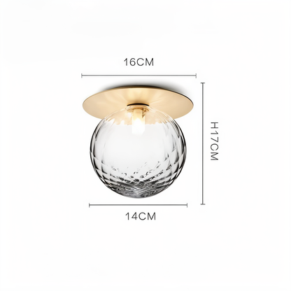 Lustrava | LED-plafondlamp met matte en heldere kristallen bol