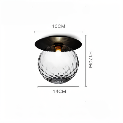 Lustrava | LED-plafondlamp met matte en heldere kristallen bol