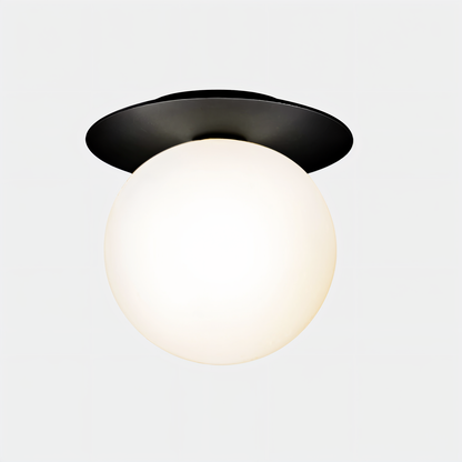 Lustrava | LED-plafondlamp met matte en heldere kristallen bol