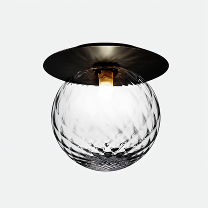 Lustrava | LED-plafondlamp met matte en heldere kristallen bol