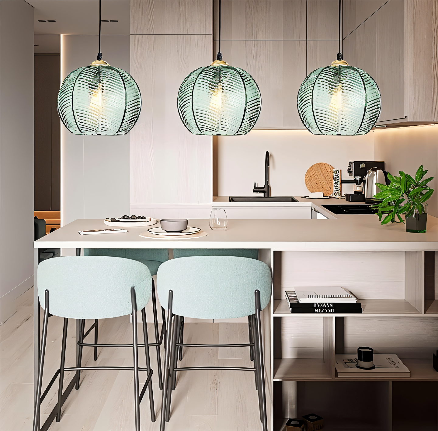 Verrinia | Ophanging en Gestreept Glas – Retro & Moderne Elegant