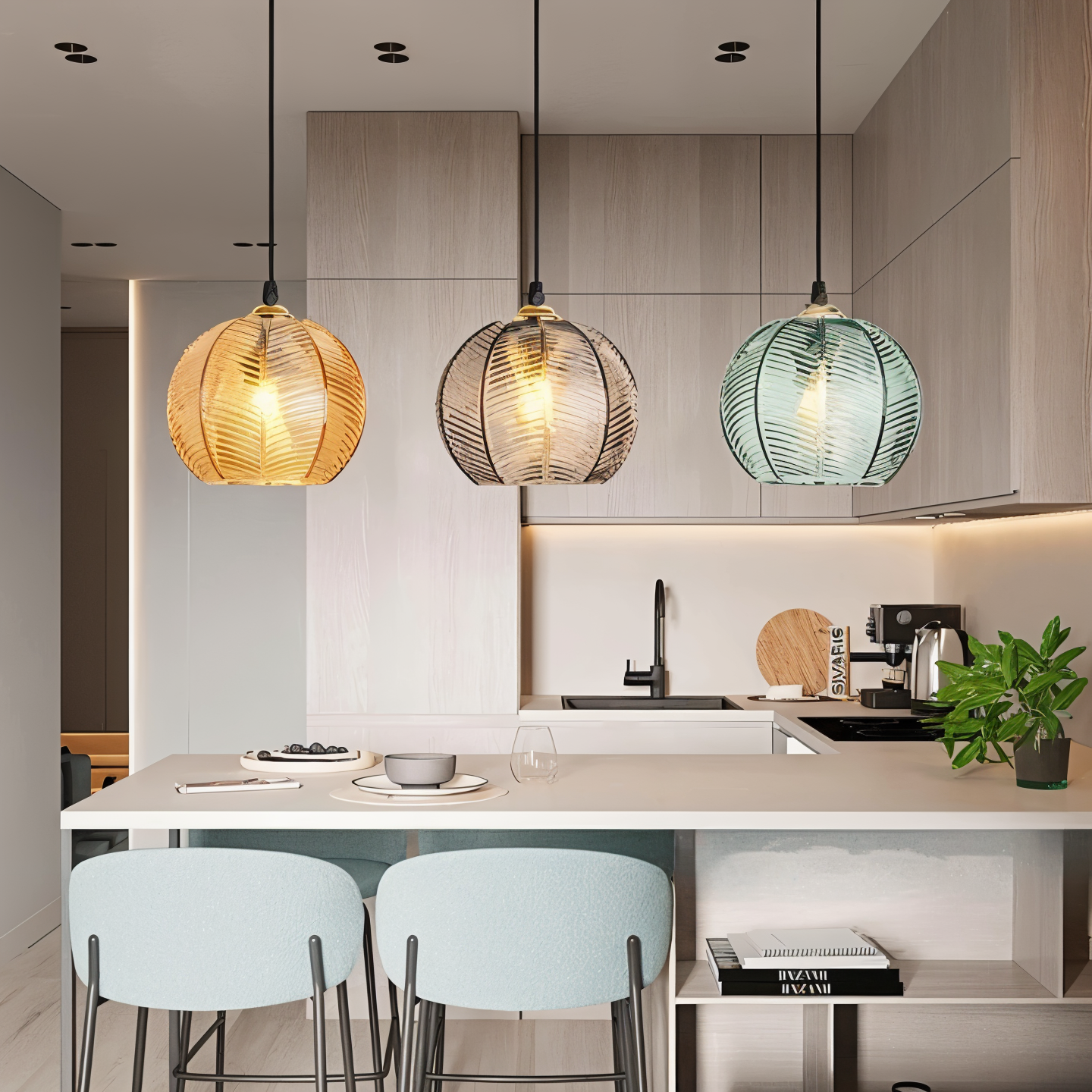 Verrinia | Ophanging en Gestreept Glas – Retro & Moderne Elegant