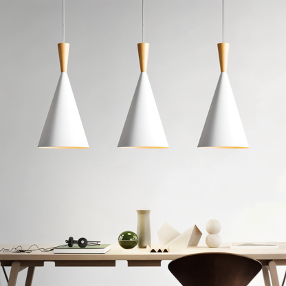 Geomora | Moderne geometrische LED-hanglamp in zwart en wit aluminium