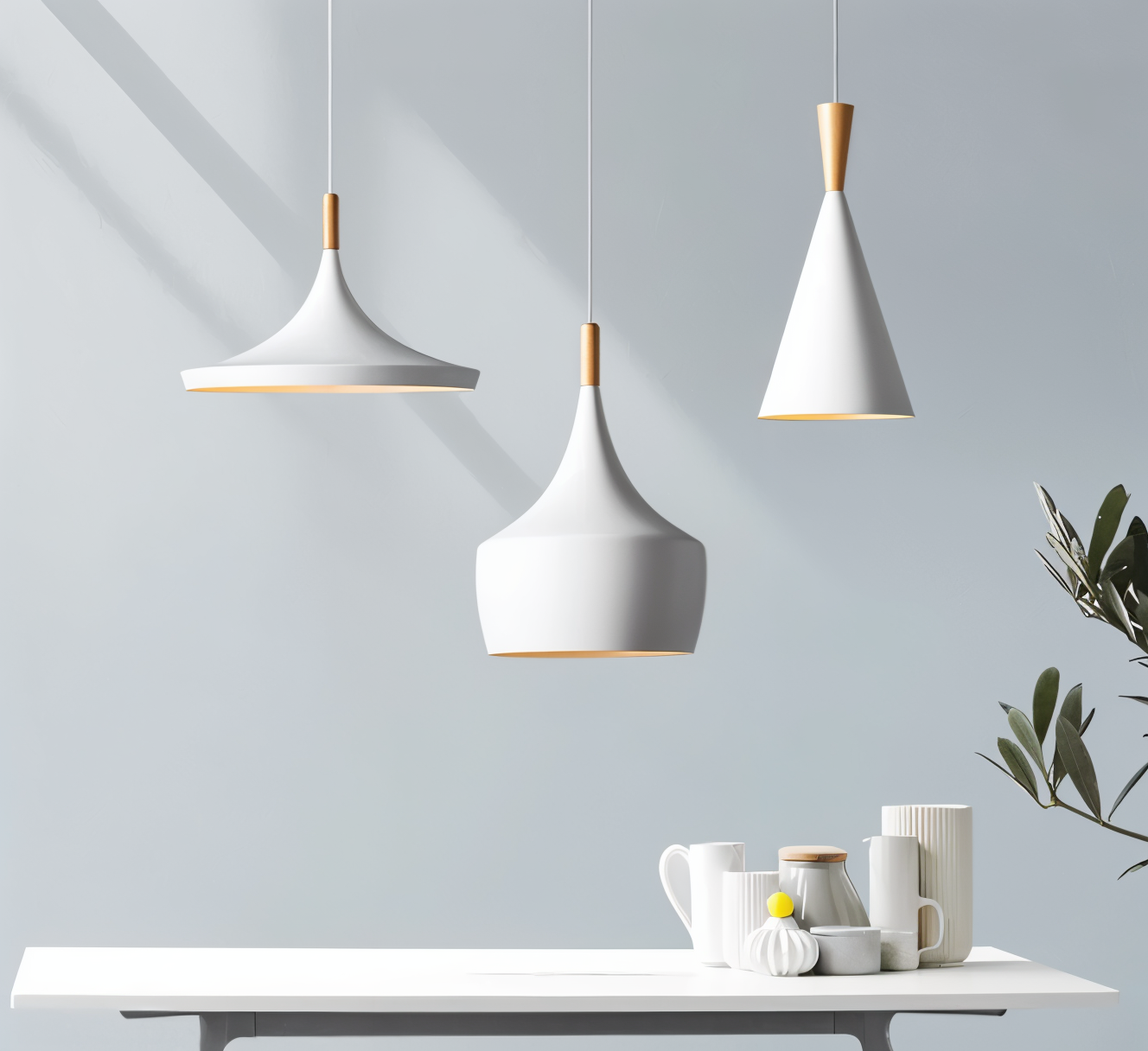 Geomora | Moderne geometrische LED-hanglamp in zwart en wit aluminium