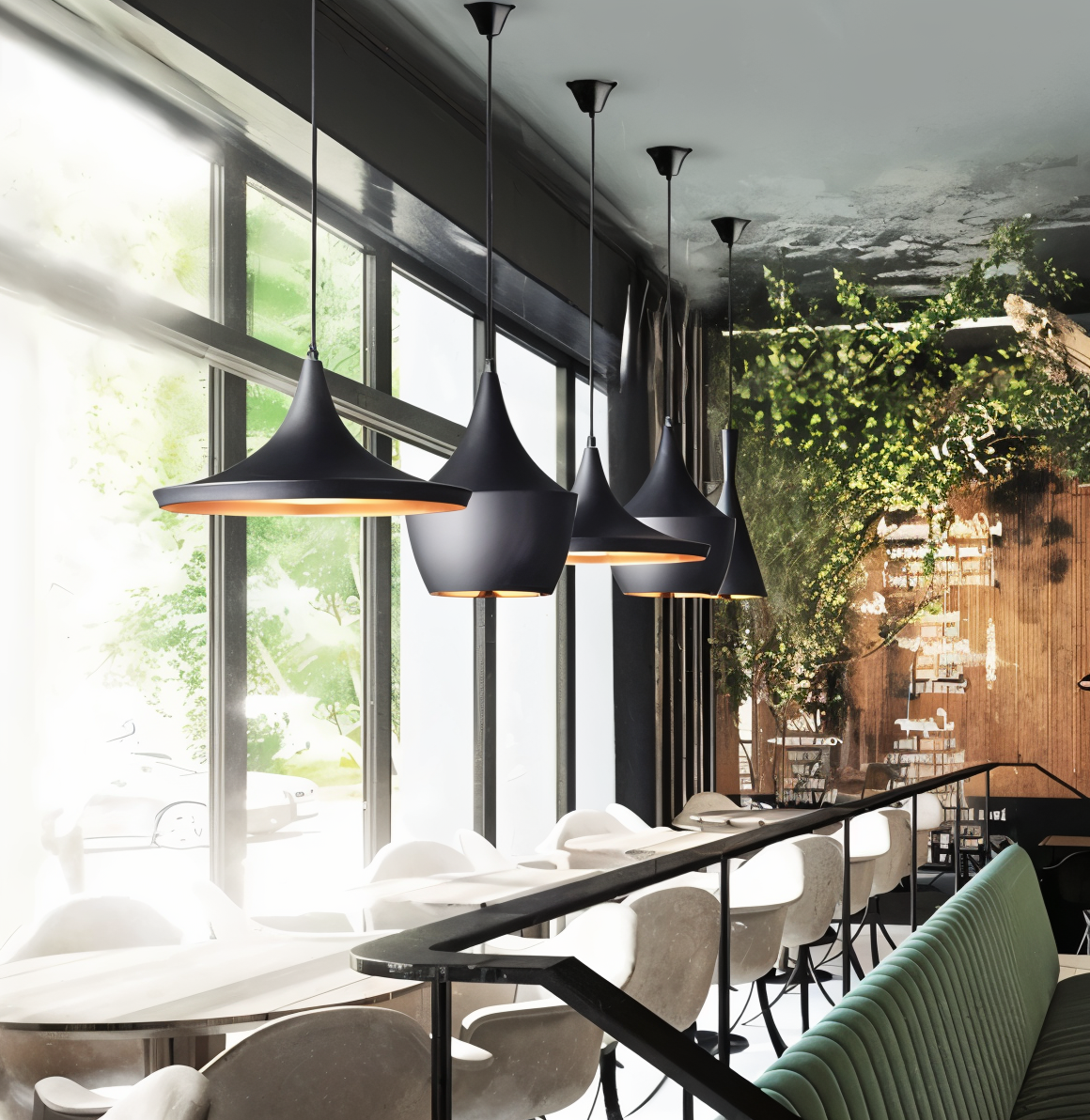 Geomora | Moderne geometrische LED-hanglamp in zwart en wit aluminium