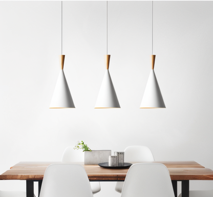 Geomora | Moderne geometrische LED-hanglamp in zwart en wit aluminium