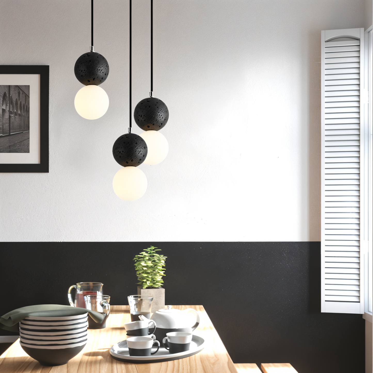 Gemilux | Dubbele glazen bol hanglamp – elegante verlichting voor eetkamer