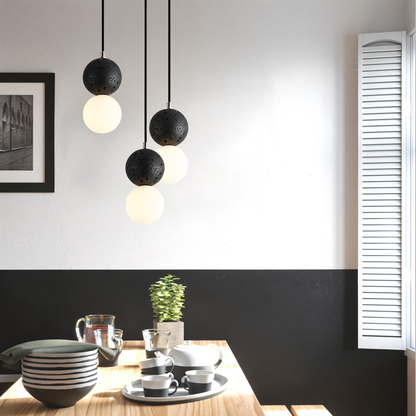 Gemilux | Dubbele glazen bol hanglamp – elegante verlichting voor eetkamer