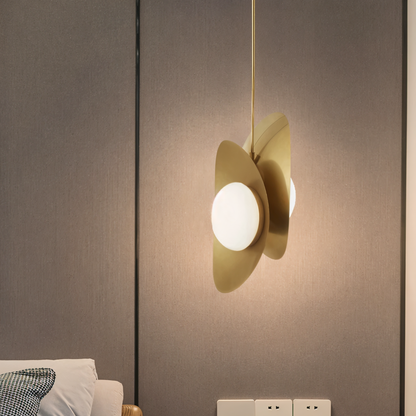 Perlaure | Hanglamp van Geslepen Glas en Verguld Metaal – Luxe Glans