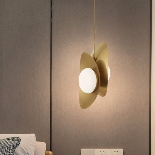 Perlaure | Hanglamp van Geslepen Glas en Verguld Metaal – Luxe Glans