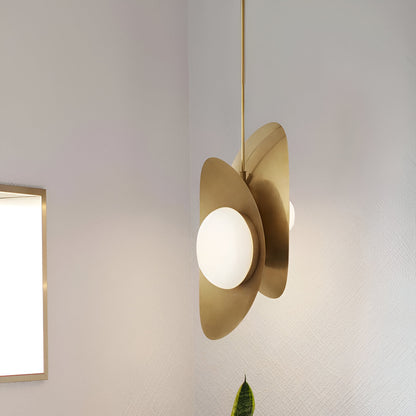 Perlaure | Hanglamp van Geslepen Glas en Verguld Metaal – Luxe Glans
