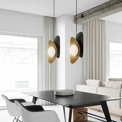 Perlaure | Hanglamp van Geslepen Glas en Verguld Metaal – Luxe Glans