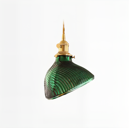 Verdalux | Hanglamp in Groen Geribbeld Glas – Geometrische Noordse Elegantiek