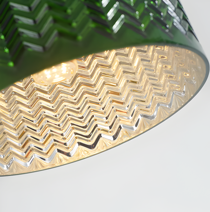 Verdalux | Hanglamp in Groen Geribbeld Glas – Geometrische Noordse Elegantiek
