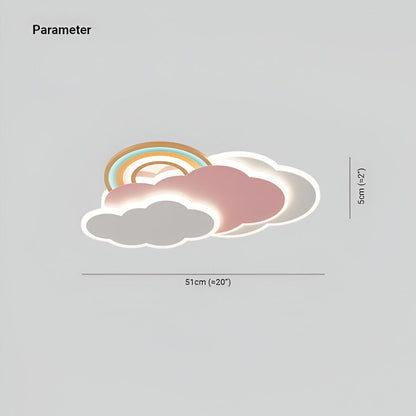 PinkCloud – LED-plafondlamp gekleurd Wolk en Regenboog
