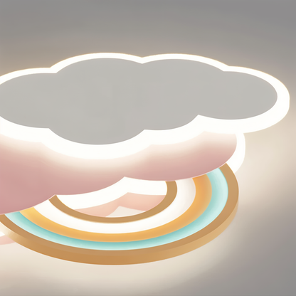 PinkCloud – LED-plafondlamp gekleurd Wolk en Regenboog