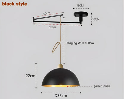 Domelune | Verstelbare Koepelhanglamp van IJzer en Hout – Moderne LED Verlichting