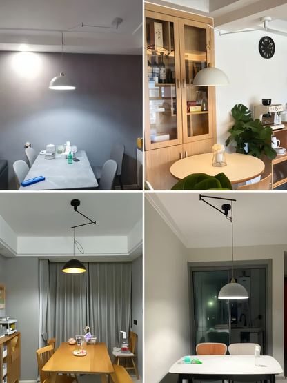 Domelune | Verstelbare Koepelhanglamp van IJzer en Hout – Moderne LED Verlichting
