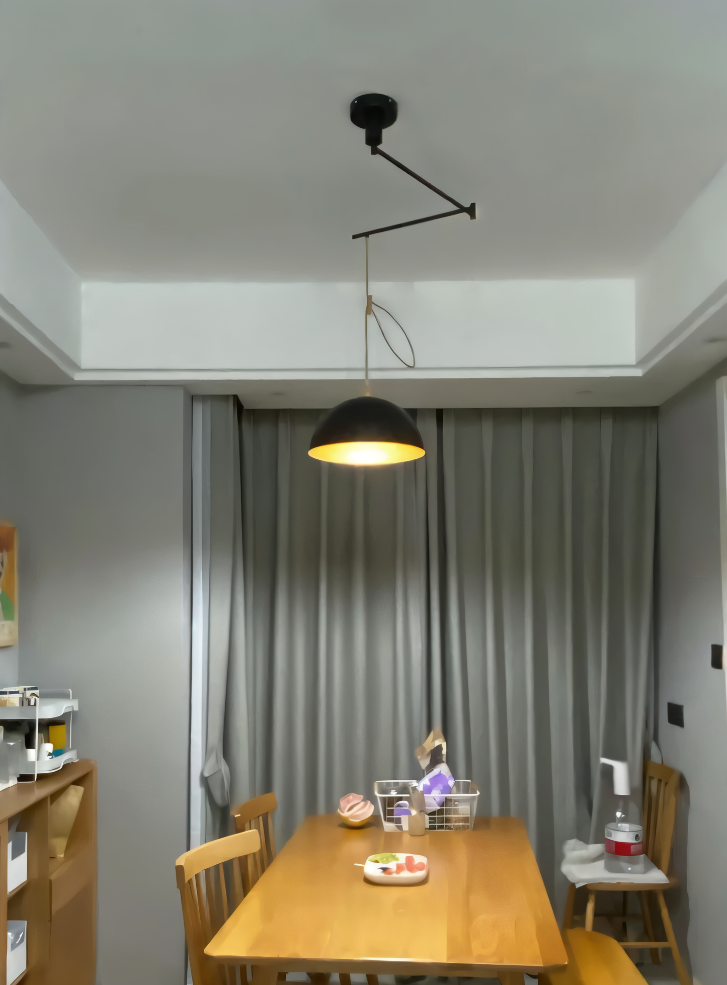 Domelune | Verstelbare Koepelhanglamp van IJzer en Hout – Moderne LED Verlichting