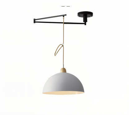 Domelune | Verstelbare Koepelhanglamp van IJzer en Hout – Moderne LED Verlichting