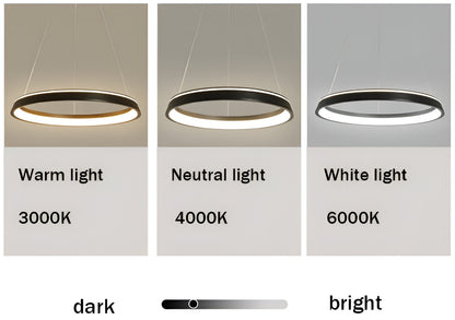 Lunessa | Suspension LED Circulaire Minimaliste – Noir & Blanc Épuré