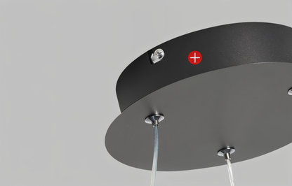 Lunessa | Suspension LED Circulaire Minimaliste – Noir & Blanc Épuré