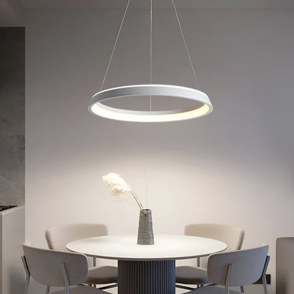 Lunessa | Suspension LED Circulaire Minimaliste – Noir & Blanc Épuré