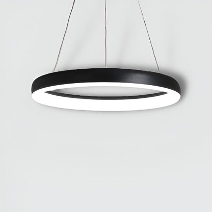 Lunessa | Suspension LED Circulaire Minimaliste – Noir & Blanc Épuré
