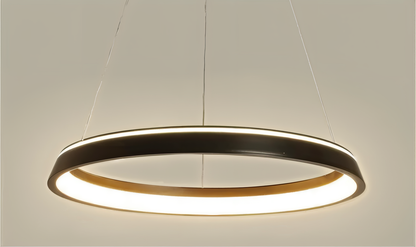 Lunessa | Suspension LED Circulaire Minimaliste – Noir & Blanc Épuré