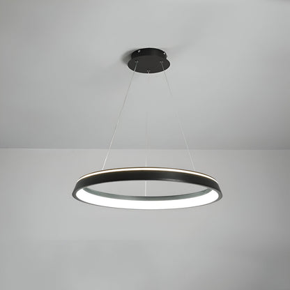 Lunessa | Suspension LED Circulaire Minimaliste – Noir & Blanc Épuré
